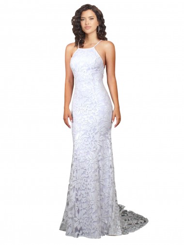 Shop Mermaid Fitted High Neck Low Back Fishtail Wedding Dress Perth