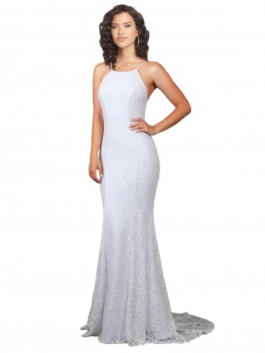 Shop High Neck Backless Lace Wedding Dress with Plunging Low Back Perth