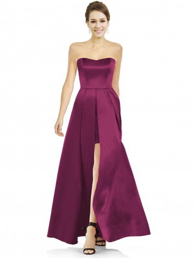Shop Full Length Strapless Long Satin Bridesmaid Dress with Sweetheart Neckline Perth