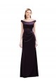 Off The Shoulder Long Satin Bridesmaid Dress with Asymmetrical Pleated Bodice