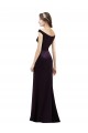 Off The Shoulder Long Satin Bridesmaid Dress with Asymmetrical Pleated Bodice