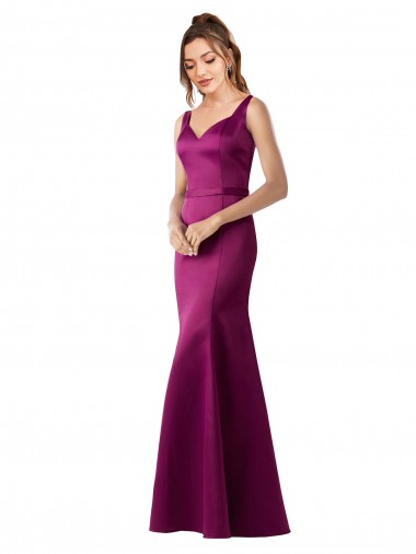 Shop Fitted Sexy Open Back Formal Satin Bridesmaids Dress with Floral Details Perth
