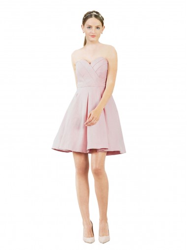 Shop Short Knee Length Sweetheart Satin Cocktail Bridesmaid Dress Perth