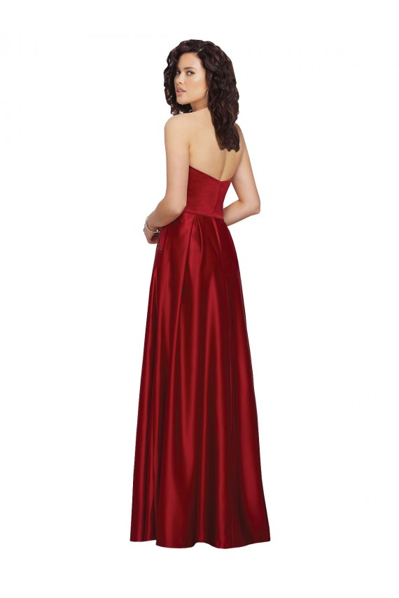 Strapless Satin Bridesmaids Dress with Beaded Pocket and Soft Pleating Perth