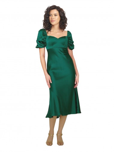 Shop Ruched Sleeve Formal Silky Satin Bridesmaid Dress / Prom Dress Perth
