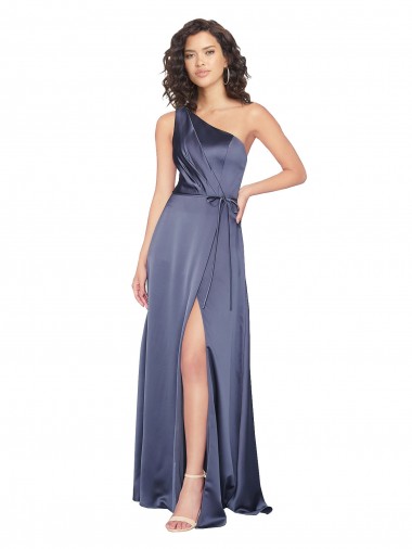Shop Draped Formal Silky Satin Bridesmaid Dress / Prom Dress with Tied Waist Perth