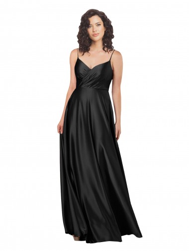 Shop Full Length V-Neckline Formal Silky Satin Bridesmaid Dress / Prom Dress with Full Skirt Perth