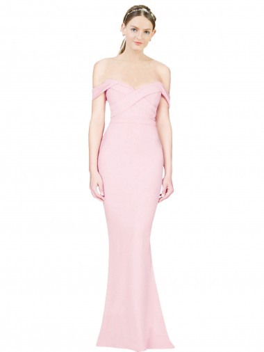 Shop Full Length Off the Shoulder Bridesmaid Dress / Prom Dress with Twist Front Perth
