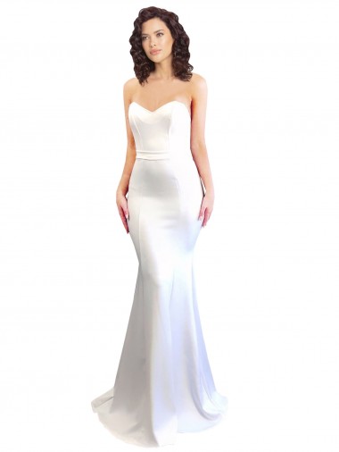 Shop Sweetheart Strapless High Neck Long Formal Crepe Bridesmaid Dress / Prom Dress Perth