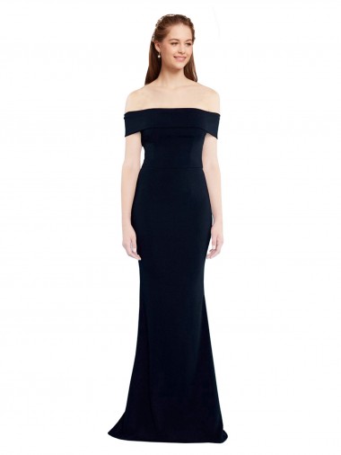 Shop Off the Shoulder Fitted Formal Crepe Bridesmaid Dress / Prom Dress with Back Cut Out Perth
