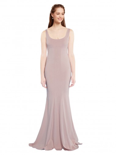 Shop Sleeveless Scoop Neck Fully Lined Formal Crepe Bridesmaid Dress / Prom Dress Perth