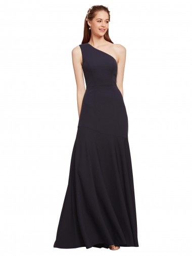 Shop Fit and Flare Formal Crepe Bridesmaid Dress / Prom Dress with One Shoulder Perth