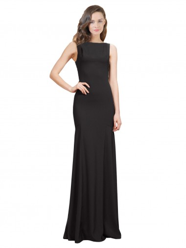 Shop Sleeveless Bateau Neckline Crepe Bridesmaid Dress / Prom Dress with Twist Back Perth