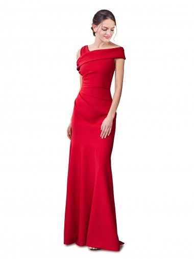 Shop Sleeveless Ruched Formal Crepe Mermaid Bridesmaid Dress / Prom Dress with Off The Shoulder Detail Perth