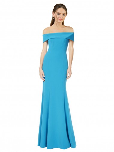 Shop Off the Shoulder Formal Crepe Bridesmaid Dress / Prom Dress with Fitted Silhouette Perth
