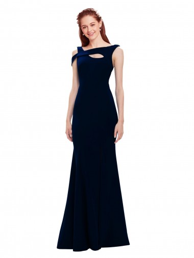 Shop Sleeveless Formal Crepe Mermaid Bridesmaid Dress / Prom Dress with Side Slit Perth