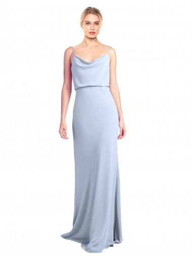 Shop Feminine Cowl Neck Slim Floor Length Stretch Formal Crepe Bridesmaid Dress / Prom Dress Perth
