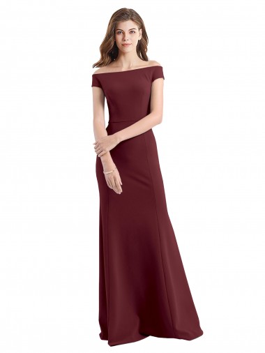 Shop Off the Shoulder Fit and Flare Stretch Crepe Bridesmaid Dress / Prom Dress Perth