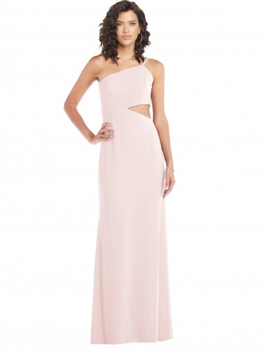 Shop Flirty One Shoulder Midriff Cutout Maxi Formal Crepe Bridesmaid Dress / Prom Dress Perth