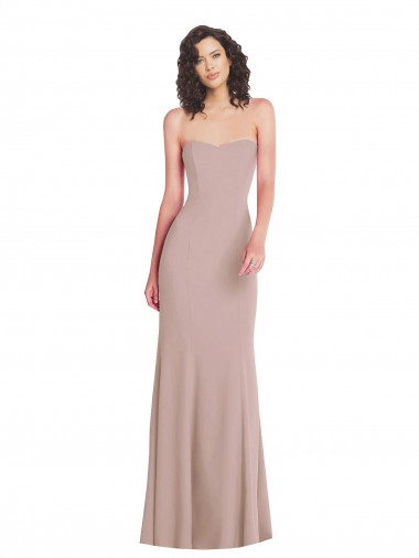 Shop Strapless Princess Line Formal Crepe Mermaid Bridesmaid Dress / Prom Dress Perth