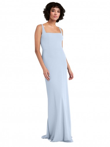 Shop Slim Square Neck Fit and Flare Full Length Stretch Crepe Bridesmaid Dress / Prom Dress Perth