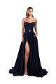 Sweetheart Neckline Low Back Long Formal Crepe Bridesmaid Dress / Prom Dress with High Leg Spit