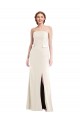 Long Strapless Tuxedo Maxi Bridesmaid Dress / Prom Dress with Front Slit