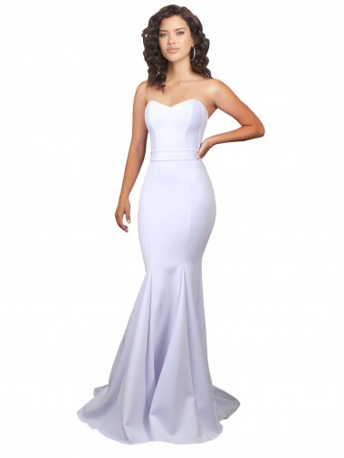 Shop Simple Long Strapless Sweetheart Mermaid Crepe Beach Wedding Dress Perth