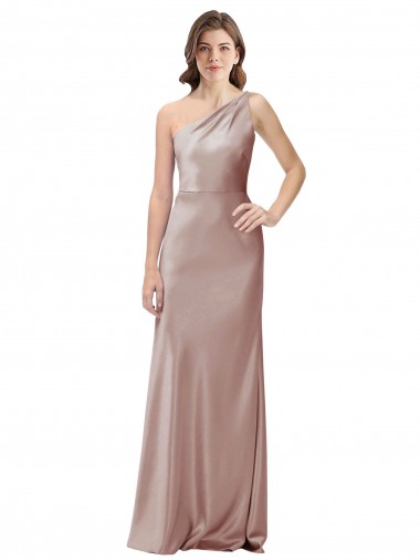Shop One Shoulder Black-Tie Floor Length Long Formal Stretch Satin Bridesmaid Dress / Prom Dress Perth