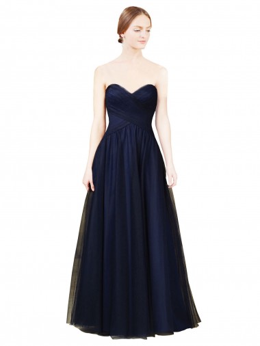 Shop Draped Bodice Sweeheart Long Tulle Bridesmaid Dress Perth