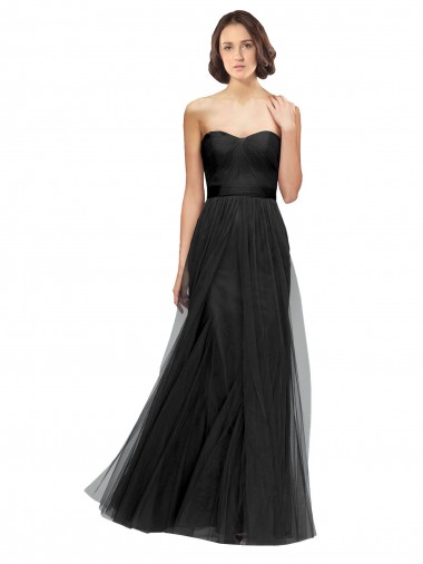 Shop Long Tulle Bridesmaid Dress with Sweetheart Neckline and Belt Perth