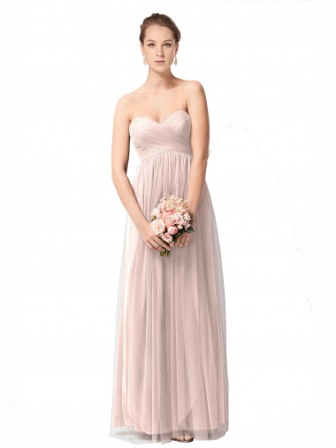 Shop Long Sweetheart Tulle Bridesmaid Dress with Shirred Criss Cross Bodice Perth