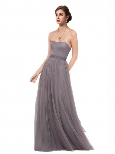 Shop Strapless Tulle Bridesmaid Dress with Waistband Perth