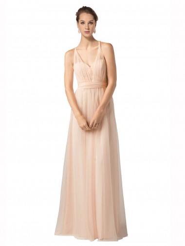 Shop Sweetheart A-Line Tulle Bridesmaid Dress with Shirred Bodice Perth