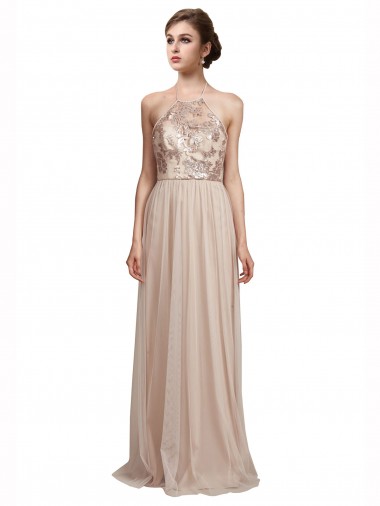 Shop Sweetheart Tulle Bridesmaid Dress with High Neck Illusion Bodice Perth