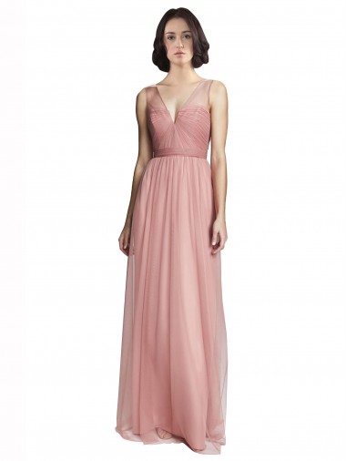 Shop V-Neck Illusion Tulle Bridesmaids Dress Perth