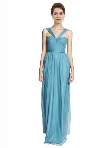 Shop Floor Length Inverted V-Neck Tulle Bridesmaids Dress Perth
