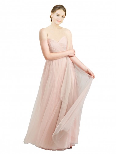 Shop Long Floor Length Sweetheart Pleated Tulle Bridesmaid Dress Perth