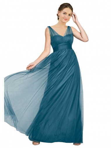 Shop Long V-Neck Soft Tulle Bridesmaid Dress Perth