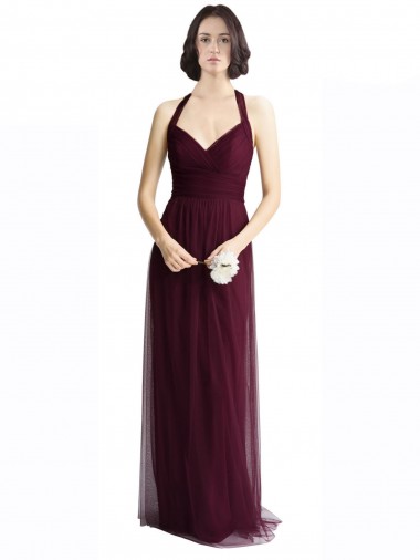 Shop Long Tulle Bridesmaid Dress with Criss-Cross Bodice and Self Straps Perth