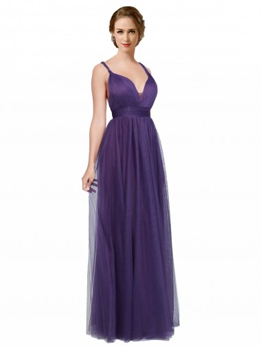 Shop Twisted Straps Sweeheart Long Tulle Bridesmaid Dress Open Back Perth