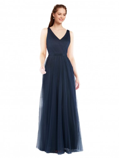 Shop V-Neck Soft and Simple Tulle Bridesmaid Dress Perth