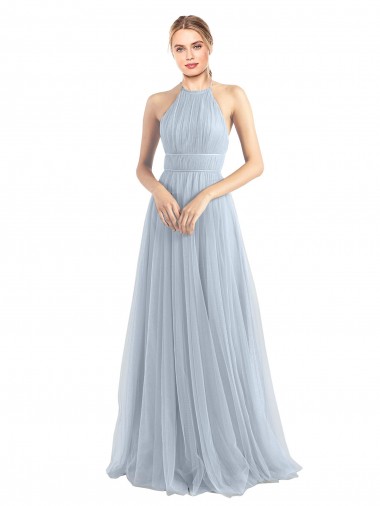 Shop Halter Neckline Slim A-Line Tulle Bridesmaid Dress Perth