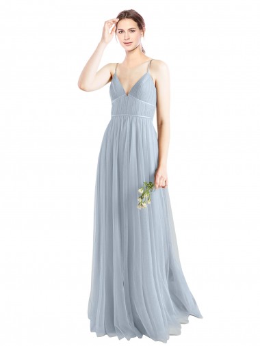 Shop Spaghetti Straps V-Neck Slim A-Line Tulle Bridesmaid Dress Perth
