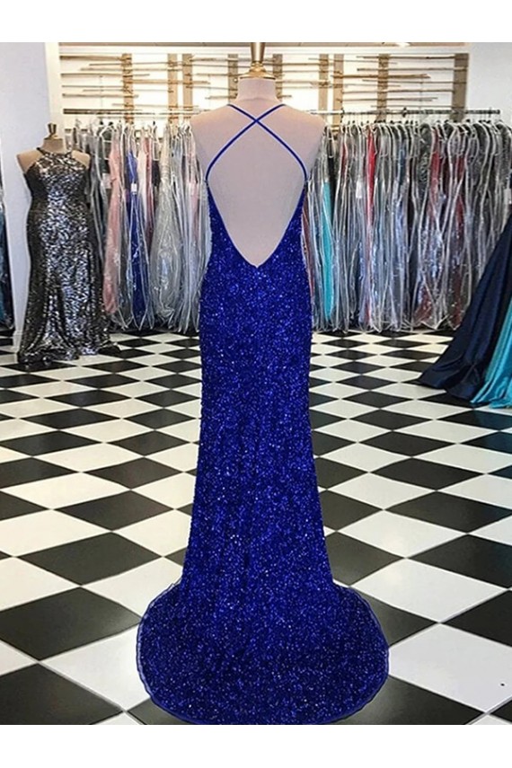 V-Neck Sleeveless Long Velvet Sequin Prom Dress Perth