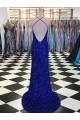 V-Neck Sleeveless Long Velvet Sequin Prom Dress Perth