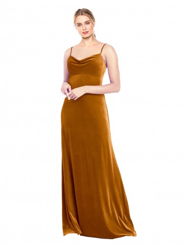 Shop Long Velvet Cowl Neck Slip Bridesmaid Dress / Prom Dress Perth
