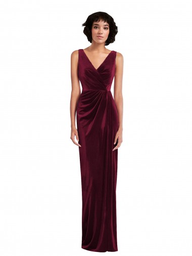 Shop Draped Skirt Faux Wrap Velvet Maxi Bridesmaid Dress / Prom Dress Perth