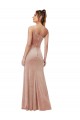 One Shoulder Formal Stretch Velvet Bridesmaid Dress / Prom Dress with Front Slit