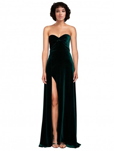 Shop Sweetheart Fluid Velvet Bridesmaid Dress / Prom Dress with High Split Perth